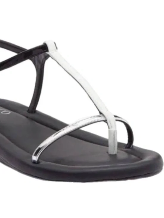 Franco Sarto Joela Black White Silver Sandals Size 7.5