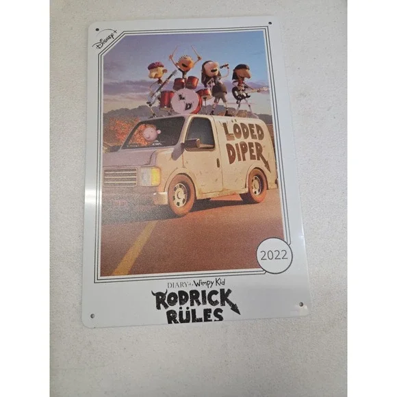Disney‎ Diary of a Wimpy Kid Rodrick Rules 2022 Metal Tin Sign Loded Diper Wall