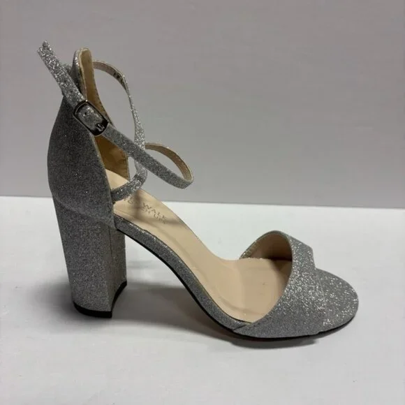 Touch Ups Women’s Jordy Silver Block Heel Sandals, Size 6 M