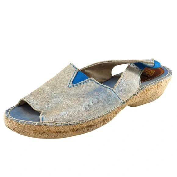 Cliffs by White Mountain Sz 7.5 M Brown Slingback Fabric‎ Women Sandals