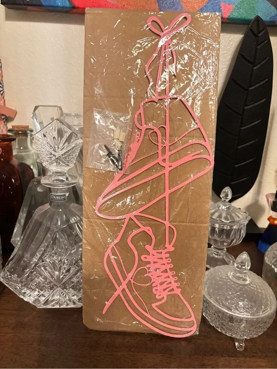 Pink Sneaker Metal Wall Art