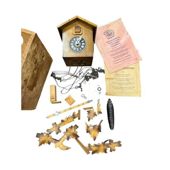Linder Hauser Cuckoo Clock Unisex OS Brown Fair Parts for Repair Germany Vintage