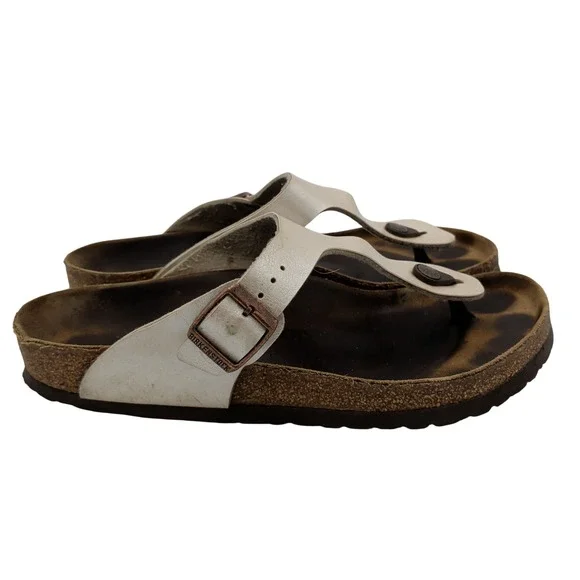 Birkenstock Gizeh Thong Sandals Pearly White EU 41 US Women 10-10.5 Regular Wide