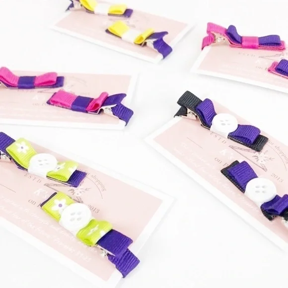 Set of 5 pairs of little girls’ hair clips