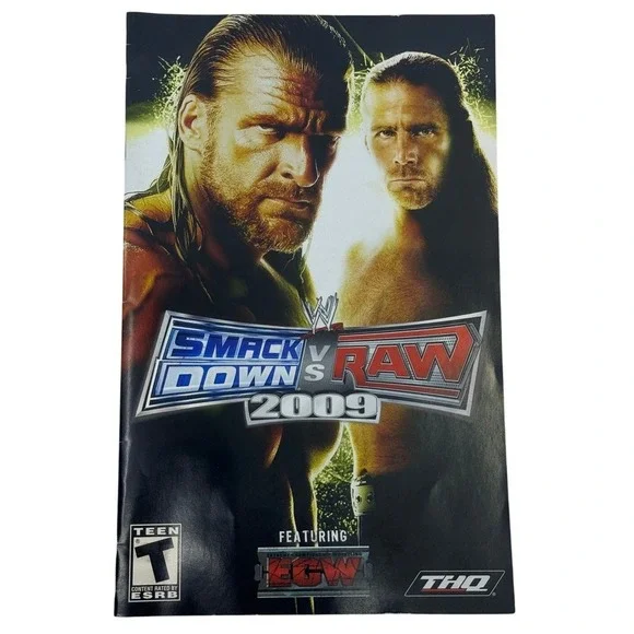 WWE SmackDown vs Raw 2009 Video Game Instruction Manual Booklet THQ