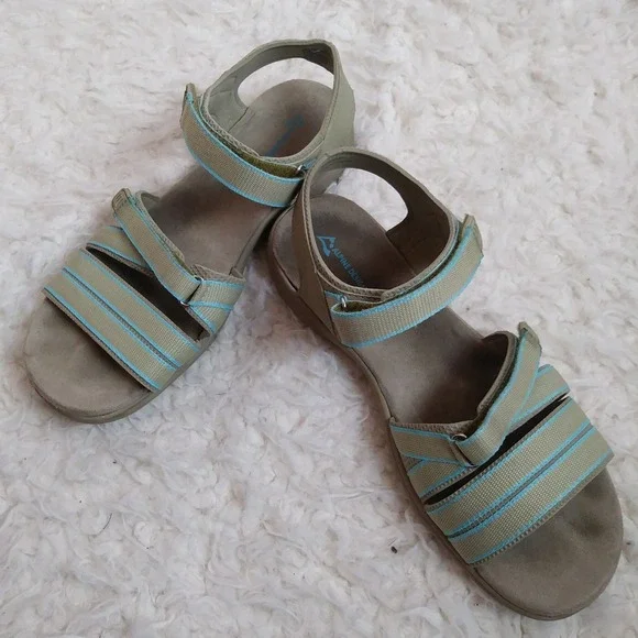 Alpine Design Riley Taupe Women's Sz 9 Open Toe Adjustable Strap Comfort Sandals