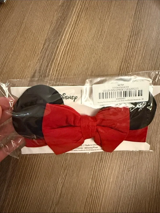 New Little Sleepies x Disney Christmas Parade Luxe Bow Headband newborn - 3T