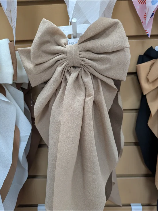Beige Bow Hair Clip