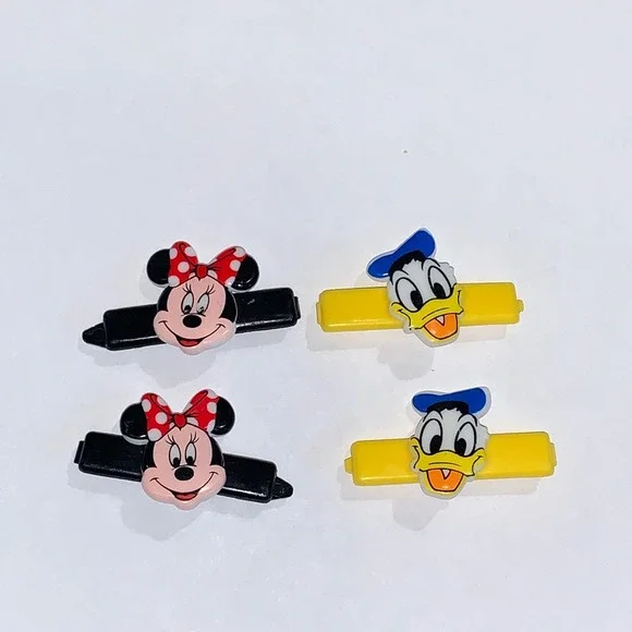 Vintage Goody Plastic Barrettes Kids Girls Hair Clips Minnie Donald‎ Lot Disney