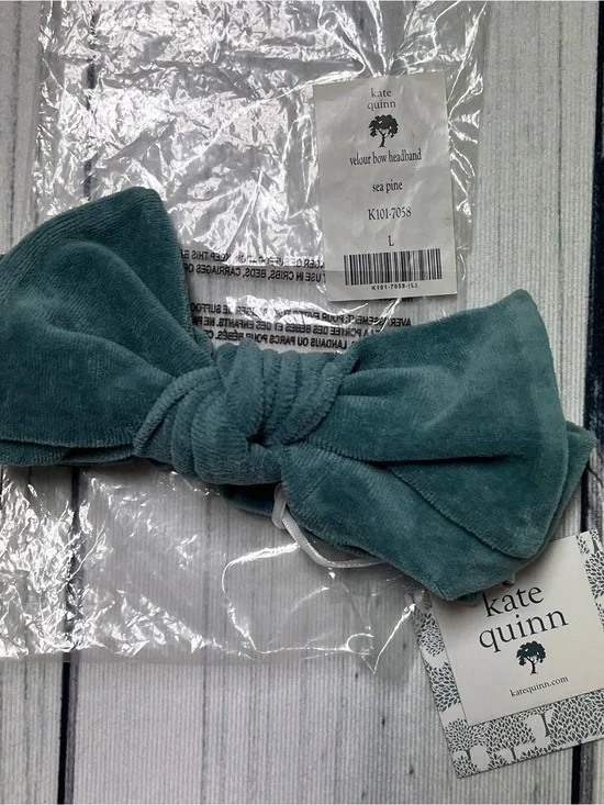 kate quinn Sea Pine Velour Bow Headband