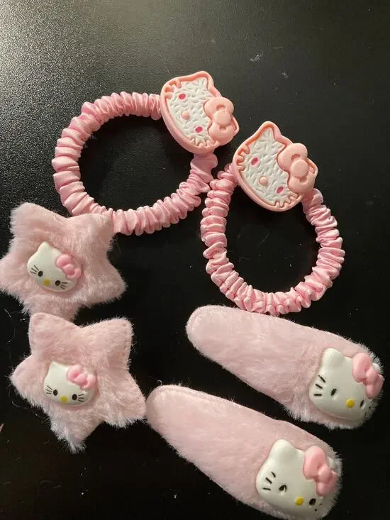 Hello kitty hair clips and ties