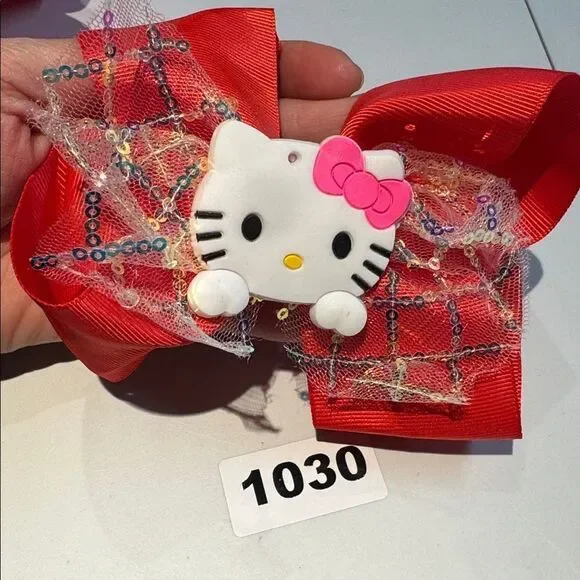 1030 Red Color‎ Hello Kitty Hair Bow Alligator Clip