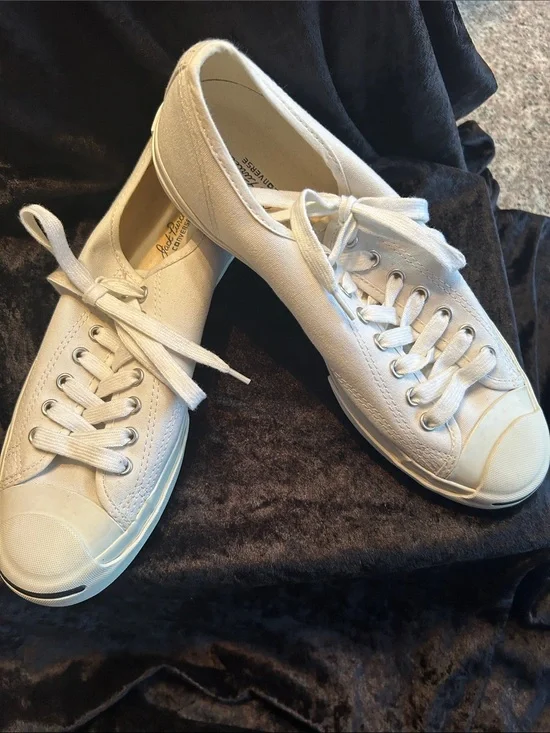 Jack Purcell Converse Women's White Low-Top Canvas Lace-Up Sneakers