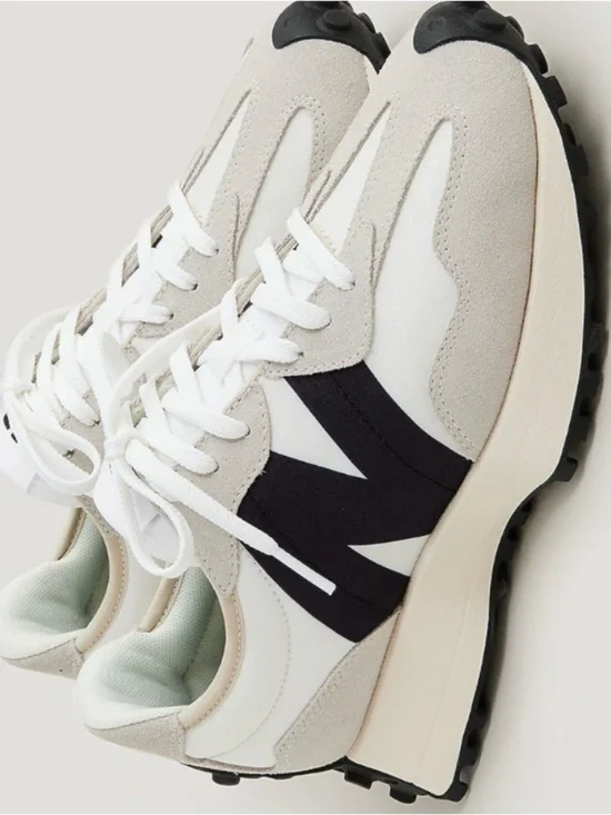 New Balance Women's White, Cream & Black Retro-Runner Sneakers