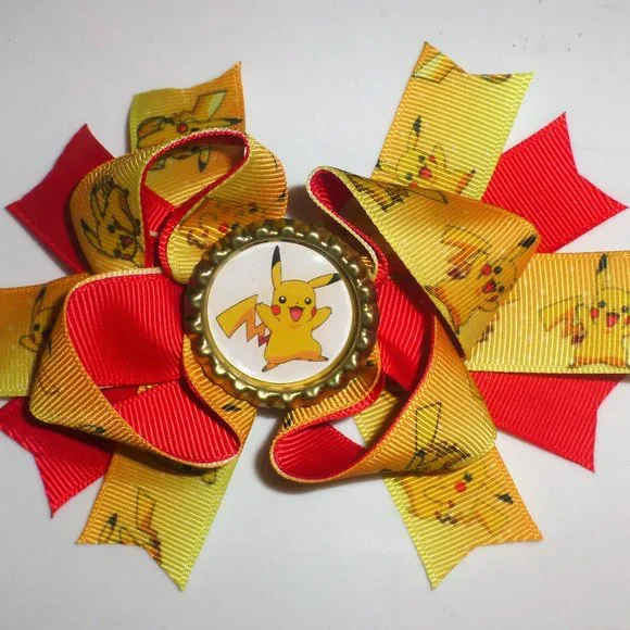 Pikachu Pokemon Girls 5-Inch Hair Bow Clip