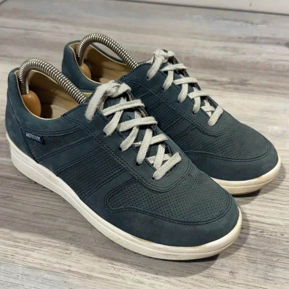Mephisto Runoff Air Jet Sneakers Blue Suede‎ Leather Athletic Shoes Size 6
