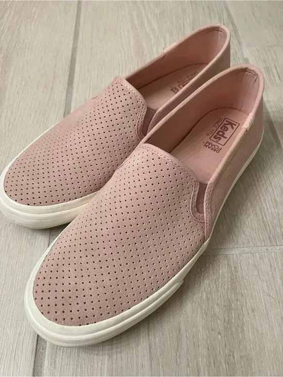 Keds Perforated Slip-On Sneakers in Blush Pink