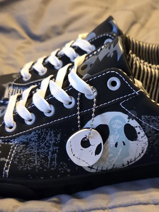 Black & White Glow In The Dark Jack Skellington Canvas Sneakers