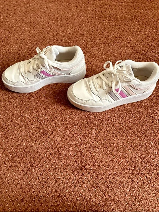 Adidas whiteSneakers with Pink Accent - Women's Casual Shoes