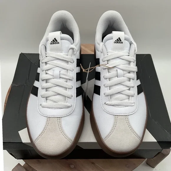 Adidas VL Court 3.0 Womens Sneakers White Black Gum ID8797 Size 9 NEW