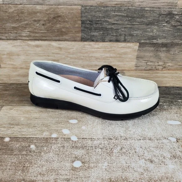 Birkenstock Tennessee‎ Womens Top Sider Shoes Sz 9 White Patent Leather Lace Up
