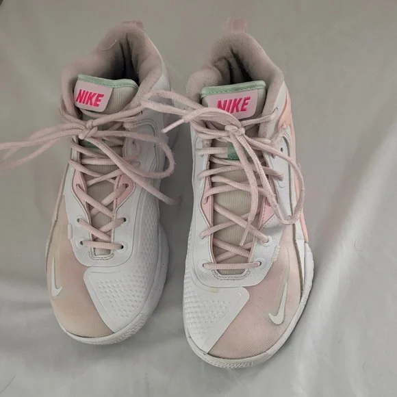Nike Women's Pink and White Sneakers