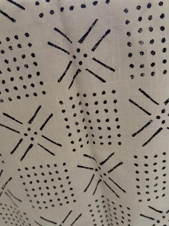 Cotton Black Dot & Star Print Shower Curtain