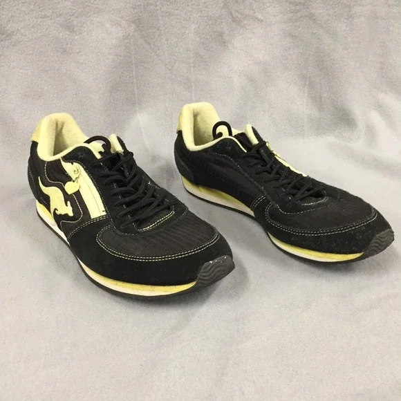 KangaROOS Womens Sneakers Black Yellow Side‎ Pocket Shoes 10 BALU0259W-2004