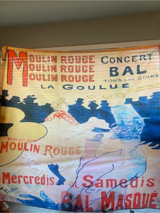 Official Moulin Rouge La Goulue Shower Curtain Paris French Cabaret Decor