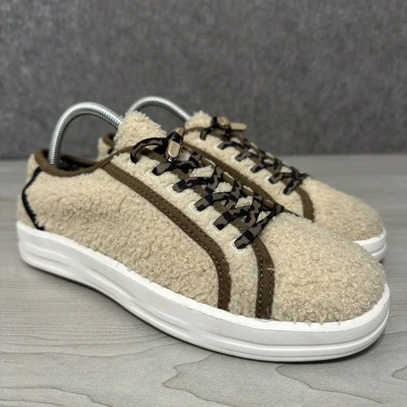 Hey‎ Dude Karina Sherpa Shoes Womens Size 9 Marshmallow Leo Beige Faux Fur