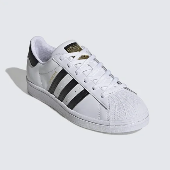 adidas Women’s White Sneakers with Black Stripes