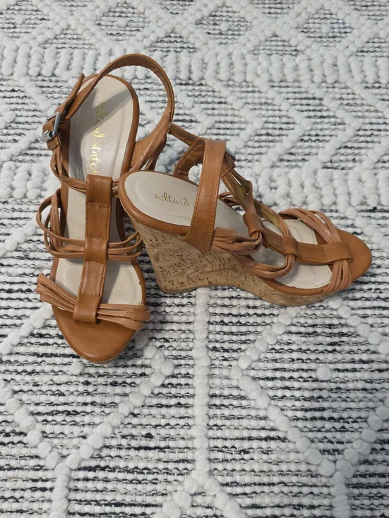 Altar'd State Tan Cork Wedge Sandals