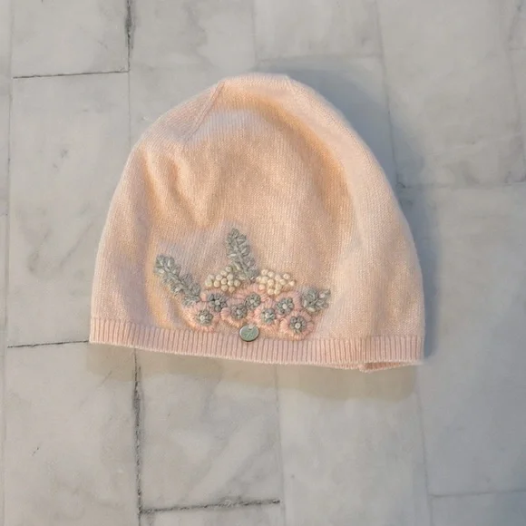 Tartine et Chocolat Girl’s Pale Pink Wool and Cashmere Knitted Hat