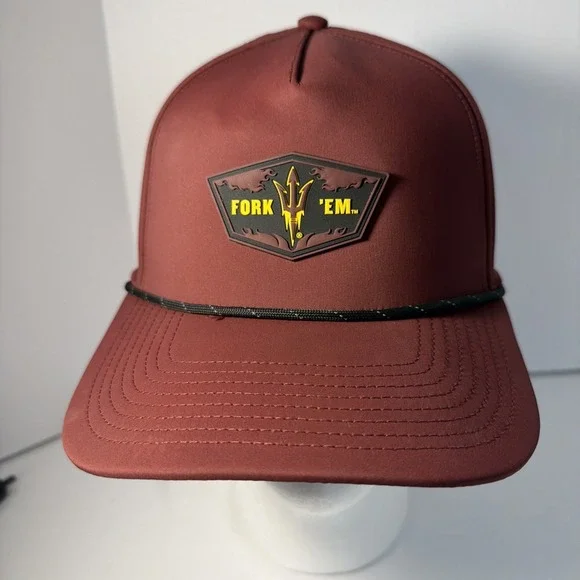 Arizona State University Sun Devils Fork 'Em Adjustable Rope Cap Maroon Color