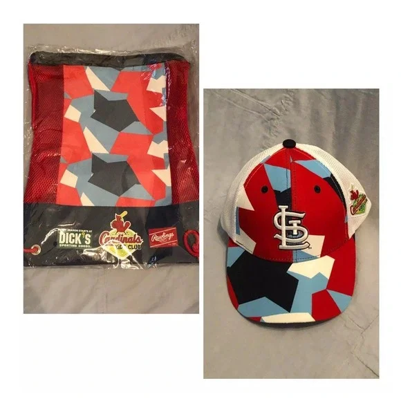 NEW St Louis Cardinals MLB Kids Club Baseball Cap Hat Adjustable‎ & Bag