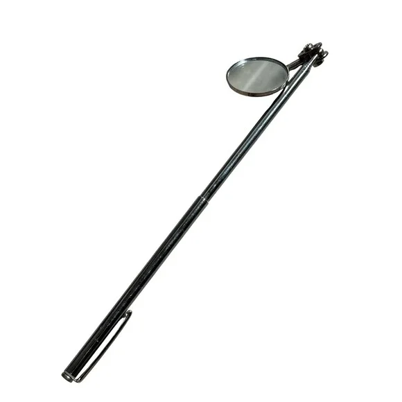 Telescoping Inspection Mirror Chrome Extendable Swivel Round 1 Inch Diameter 17