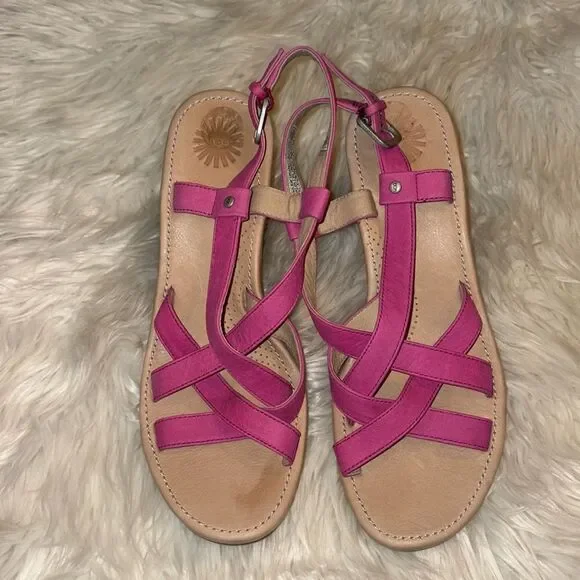Ugg Pink Gaiana Wedge Sandals