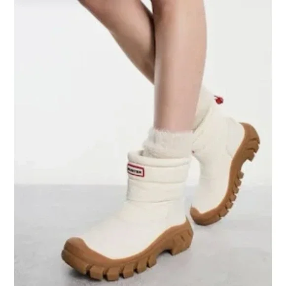 Hunter Women Size EU 43/US 11‎ Intrepid Short Snow Boots White Willow Waterproof