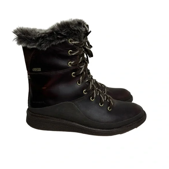 Merrell Tremblant Ezra Lace Waterproof Ice+‎ Boot Brown 7