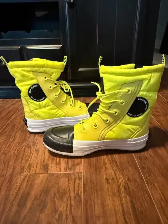 Women's Neon Yellow Converse MC WR Boot High Lemon Venom Boots - Sz  9