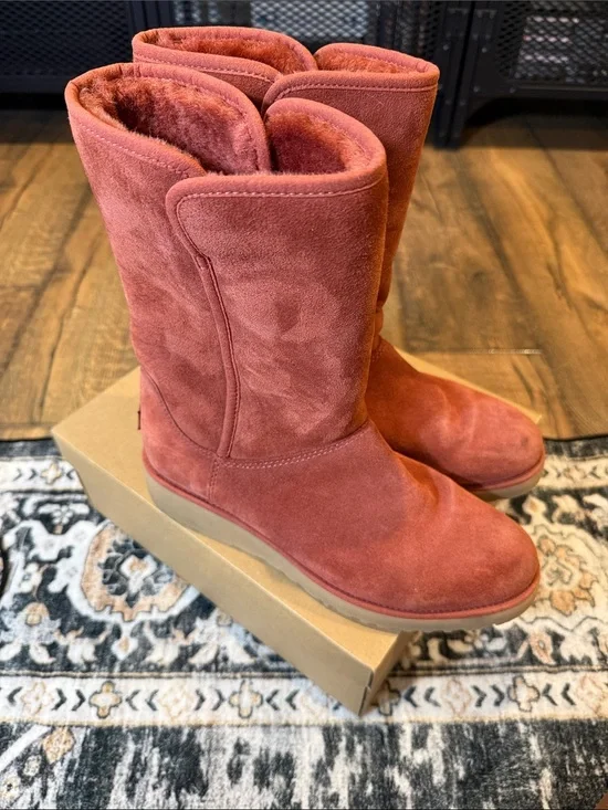 UGG Amie Women's Suede Mid-Calf Boots in Red