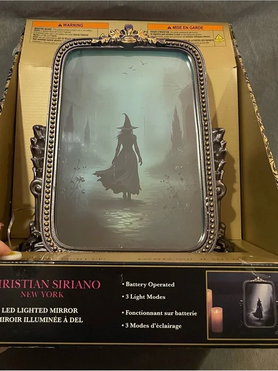NTW Christian Siriano LED Lighted Halloween Mirror with Witch Silhouette