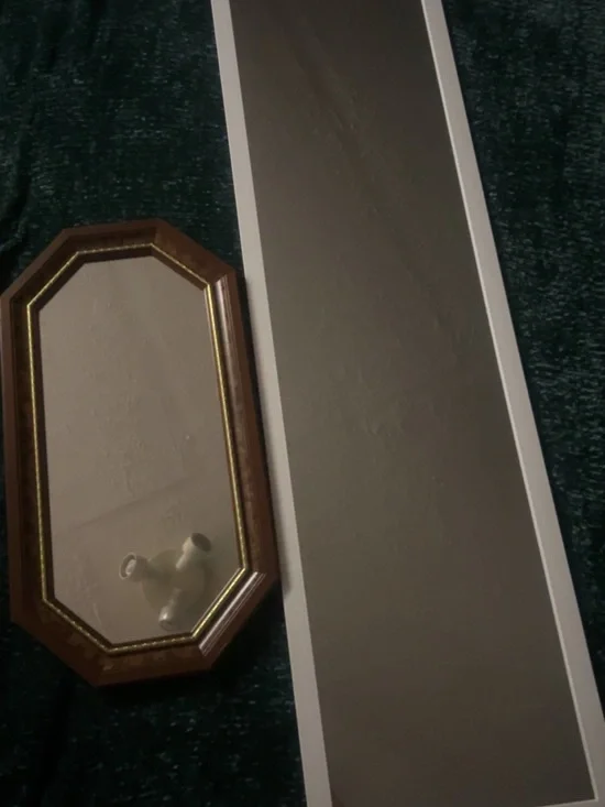 Classic Brown Wood Octagon Wall Mirror