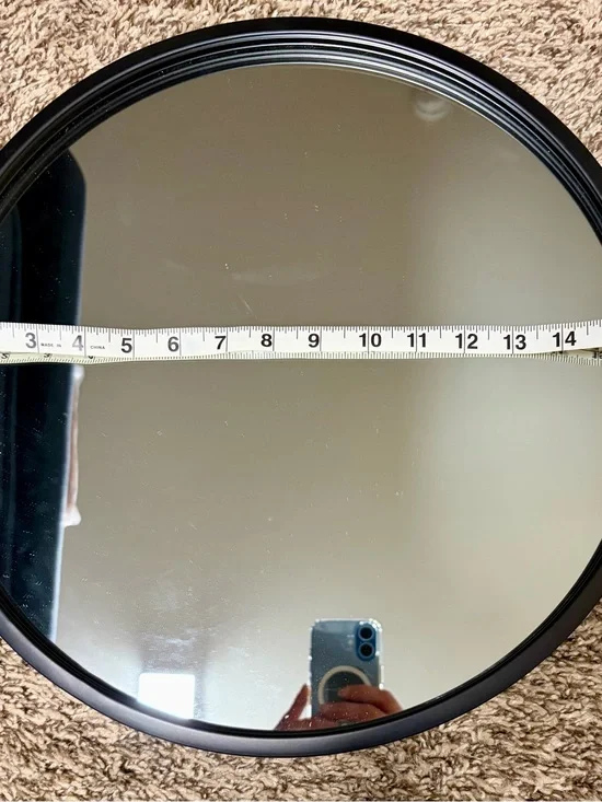 Round Black Framed Wall Mirror - Sleek Contemporary Accent