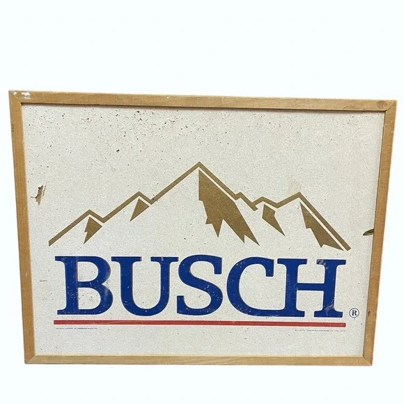 Vintage BUSCH‎ Beer Official Promo Cork Board Bulletin Bar Man Cave Office 24X16