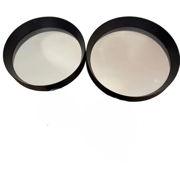 Pair (2) Mirrors Round Tiered Modern Black Framed Wall Hanging 9” & 10”