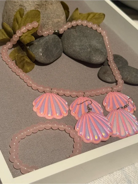 Mermaid Costume Jewelry Pink Set