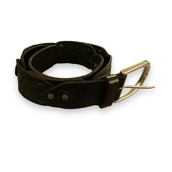 Leather Boho Brown Laser Cut Belt