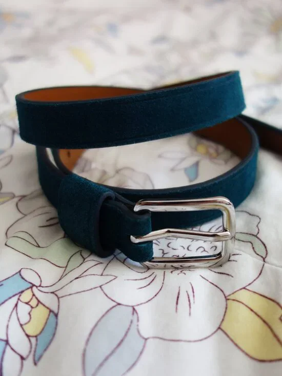 Banana Republic Women's Dark Teal Cow Leather Belt (S) NWOT!