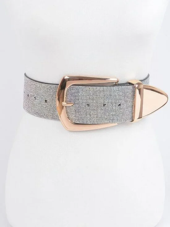 Multi Metal Rhinestone Belt